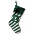 thumbnail image 1 of Medias navideñas bordadas con monograma inicial de 20 pulgadas, medias navideñas tejidas a rayas con letras rojas, blancas y verdes para decoración familiar, fiestas y chimeneas de Navidad., 1 of 5