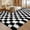 Black & White, variant on UNTIMATY 8'x10' Area Rugs for Living Room, Large Shag Fluffy Rug Checkered Carpet, Beige & White