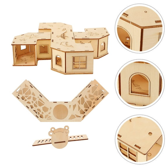 OUNONA 1 Set of Hamster Tunnel Maze Toy with Wood for Pet Hamster Indoor Playtime