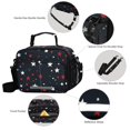 thumbnail image 3 of FORMRS Student Lunch Bag Insulated Reusable Cooler Box with Zipper Pockets, Blue Stars Pattern, 3 of 9
