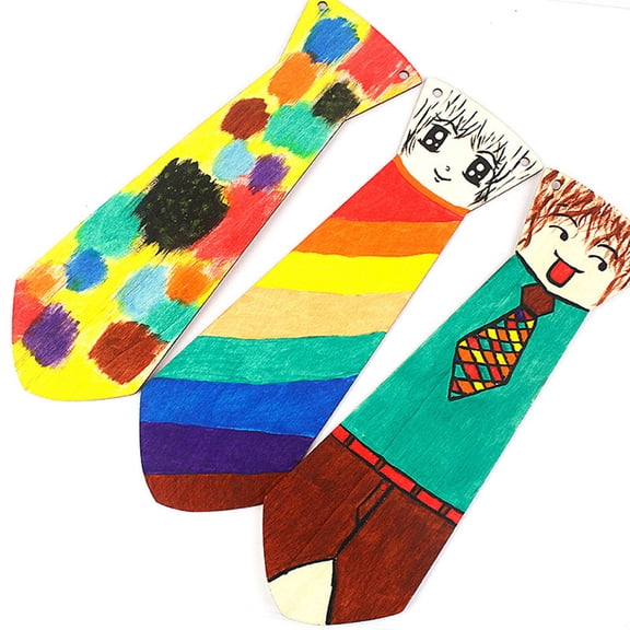 unbranded  5 Pcs Father Day Graffiti Bulk Fathers Crafts Gift Ties Toy