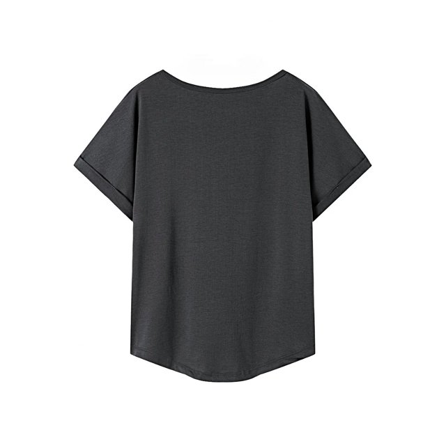 Camiseta para mujer Yuyangstore Ropa de verano simple con cuello redondo XL