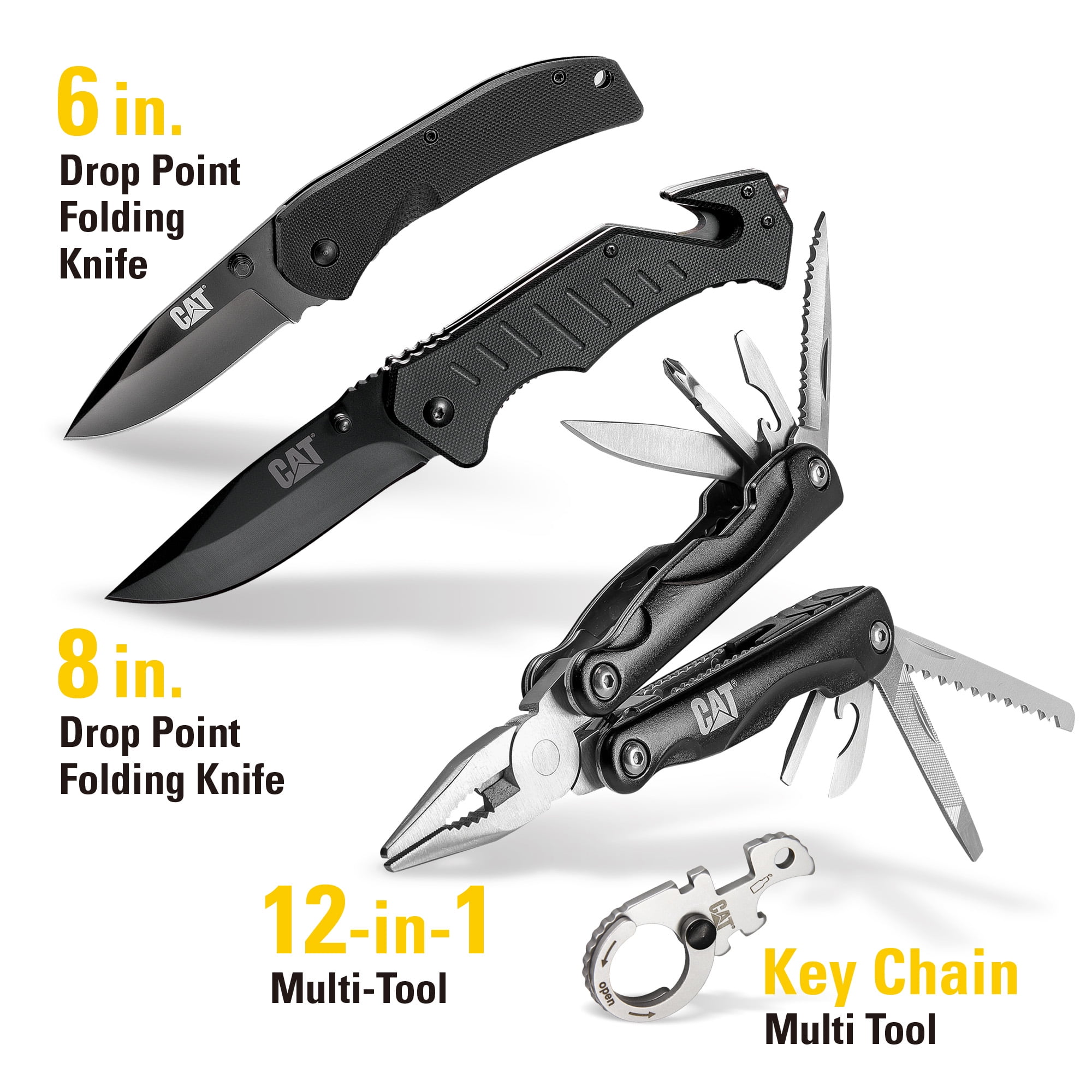 Cat 4 Piece Multi-Tool and Folding Pocket Knife Set - 980103