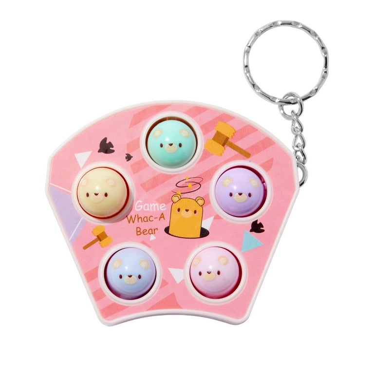 Claire's Back to School Pastel Whac-a-Bear Game Keychain, Medium