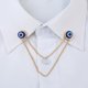 thumbnail image 3 of Insignia elegante para hombre con cadena, broche de ojos azules para dorado, 3 of 9