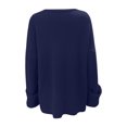 thumbnail image 5 of larppty Sweaters for Women 2025 Fall Long Sleeve Casual Loose Fit Knitted Basic Pullover Sweater Tops (Blue, S), 5 of 7