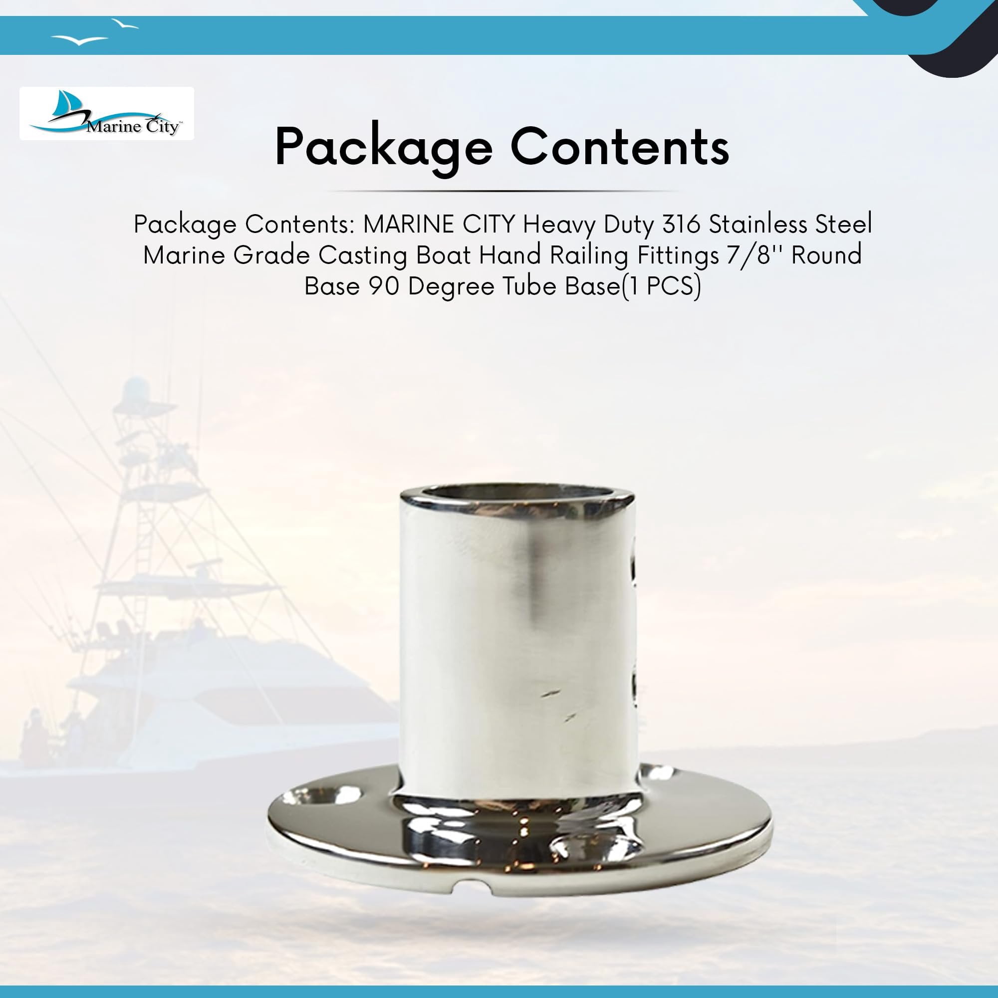 MARINE CITY Heavy Duty 316 Grade Stainless Steel Casting Boat Hand Railing Fittings for Boats  Marines  Ships  Kayaks 1 Pcs