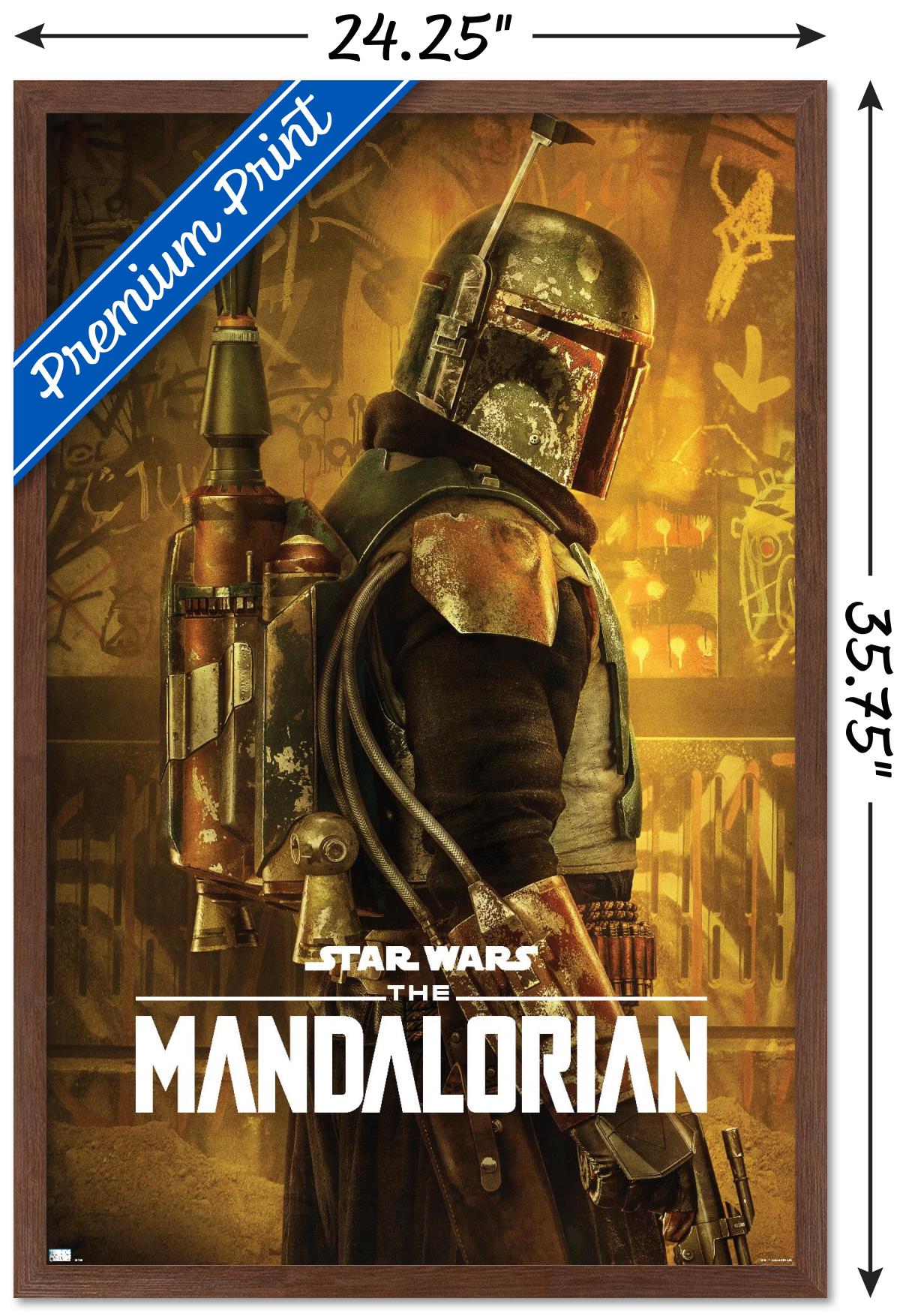 Star Wars: The Mandalorian Season 2 - Boba Fett One Sheet Wall Poster, 22.375" x 34", Framed