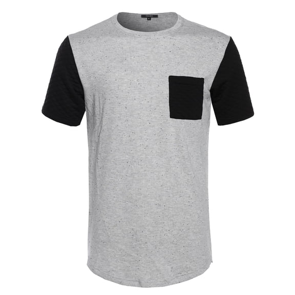 FashionOutfit Men's French Terry Short Sleeve T-Shirt w/ Quilted Pocket
