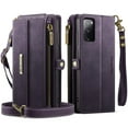 thumbnail image 2 of CaseMe Wallet Case For Samsung Galaxy S20 FE 5G, RFID Blocking PU Leather Case Women Men Kickstand flip Cover Wrist Strap Zipper Credit Card Holder Slot,Purple,For Galaxy S20 FE(5G), 2 of 10