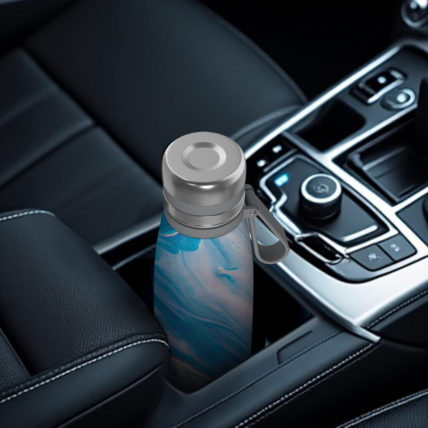 29oz Insulated Water Bottle with Tea Infuser, Stainless Steel Travel Mug, Liquid & Marble Print