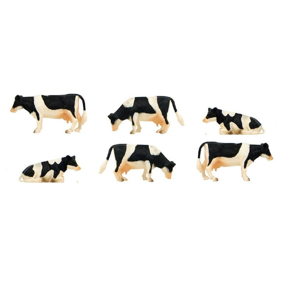 Kids Globe 1/32 6 Piece Black and White Cow Set 570009