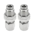thumbnail image 1 of Conectores de aire de empuje únicos Bargains 1/4" Conector rápido de línea de aire por compresión de acero inoxidable 304 2 piezas tono plateado, 1 of 7