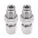 thumbnail image 1 of Conectores de aire de empuje únicos Bargains 1/4" Conector rápido de línea de aire por compresión de acero inoxidable 304 2 piezas tono plateado, 1 of 7