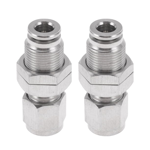 Conectores de aire de empuje únicos Bargains 1/4" Conector rápido de línea de aire por compresión de acero inoxidable 304 2 piezas tono plateado
