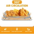 thumbnail image 3 of Air Fryer Basket for Oven, 2 in 1 Nonstick Air Fry Basket with Mesh Great for Oven, Dishwasher Safe,Large Oven Air Fryer Basket and Tray – - (19" x 13", Silver), 3 of 6