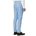 thumbnail image 3 of INSPIRE CHIC Men's Formal Color Block Slim Fit Flat Front Plaid Dress Pants, 3 of 6