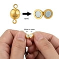 thumbnail image 4 of 100sets Brass Magnetic Clasps with Loops Nickel Free Round Golden 11.5x6mm Hole: 1.2mm, 4 of 6