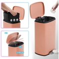 thumbnail image 4 of Dkelincs 13 Gallon Kitchen Trash Can with Lid Step Garbage Can Stainless Steel Waste Bin for Home Office, Pink, 4 of 7