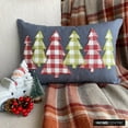 thumbnail image 4 of Christmas Lumbar Pillow Cover, 12" x 26" Gray Linen Pillowcase, Modern Christmas Tree Holiday Decor Oblong Pillow Cover For Sofa Couch, Hotels, Living Room, Bed Room - Christmas Magic, 4 of 10