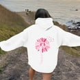 thumbnail image 4 of Hoodies for Women Drawstring Pink Ribbon Graphic Long Sleeve Cancer Awareness Hooded Sweatshirts 2025 Fall Fashion Pullover Tops, 4 of 5