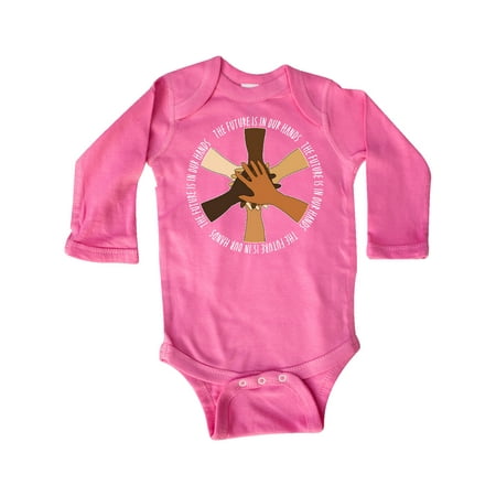

Inktastic The Future is in Our Hands Gift Baby Boy or Baby Girl Long Sleeve Bodysuit
