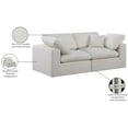 thumbnail image 2 of Meridian Furniture Comfy Cream Linen Textured Fabric Modular Sofa, 2 of 10