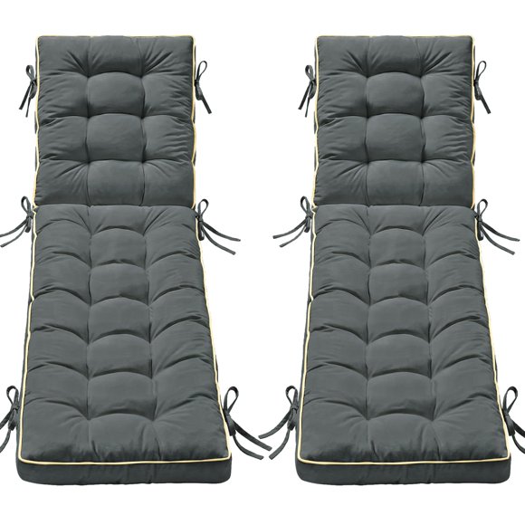 Cojín para chaise longue AMCATON, 2 unidades, 203 x 66 cm, gris