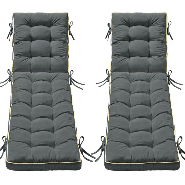 Cojín para chaise longue AMCATON, 2 unidades, 203 x 66 cm, gris