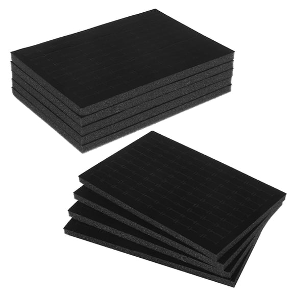 9pcs Jewelry Display Tray: Black Necklaces Bracelets & Earrings Box Liner Insert - Countertop Showcase Cushion Padding for Retail Stores Boutiques