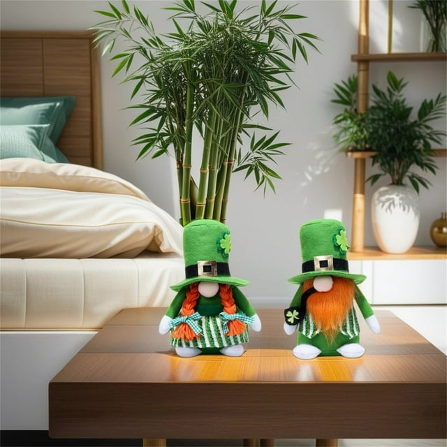 Xihbxyly Gnomo Irlandés Del Día de San Patricio, Decoración Verde para Festivales, Suave y Esponjoso, Diseño Clásico y Divertido, Ideal para El Salón, 20 X 11 X 8 Cm.