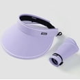 thumbnail image 2 of Women's Wide Brim Sun Visor Hat, UPF 80+, Packable Ponytail Summer Beach Hat/Purple, 2 of 8