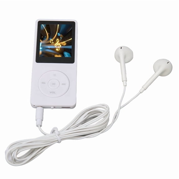 Music Player Support Recording 64GB Expandable Portable MP3 MP4 Player 1.8in Screen 30 Hours Playback for Travel White