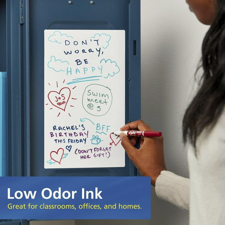 Low-Odor Dry-Erase Marker, Extra-Fine Bullet Tip, Black, 4/Pack - Divine  Imaging