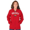 thumbnail image 4 of Venezuela Country Flag Soccer Fan Unisex Fleece Graphic Zip Up Hoodie Brisco Brands 3X, 4 of 5