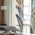 thumbnail image 4 of Sheer Curtains 84 inches Long, Thanksgiving Fall Colorful Feather Wooden Texture Light Filtering Sheer Window Curtains Rod Pocket Voile Drapes for Bedroom Living Room, 52"W x 84"L 2 Panels, 4 of 7