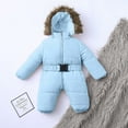 thumbnail image 4 of Baby Boys Girls Winter Snowsuit Coat Cute Hooded Romper Warm Outerwear Puffer Down Coat Romper Winter Coat Outfits 0-24 Months, 4 of 8