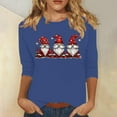thumbnail image 2 of BiZtdJrK Sales Today Womens Gnomes Printed Christmas Shirts Casual Round Neck 3/4 Sleeve Shirts 2024 Fall Fashion Pullover Tops Blue XXL, 2 of 5
