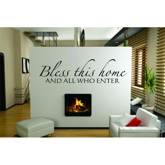 Custom Wall Decal Bless This Home Boys Bed Room Home Decor Sticker Vinyl Wall 18 X 72"