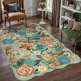 thumbnail image 2 of BERTHMEER 3'x5' Area Rugs for Living Room Bedroom Playroom Rugs Non Slip Washable Floral Green Vintage Carpets Oriental Flower Office Dorm Dining Room Traditional Throw Rugs, Multicolor, 2 of 5