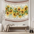 thumbnail image 5 of Sunflower Brown Large Tapestry for Bedroom Wall Hanging Tapestry,Retro Southwest Country Plant Leaf Floral Ceiling Backdrop Tapestries Poster Blanket Wall Decor for Teens Room Living Room 86" x 104", 5 of 8