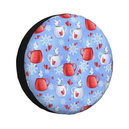 Gaeub coffee love cup winter 14-17in Tire Cover Spare Tire Cover for Camper Caravan Trailer Car Truck SUV Jeep-