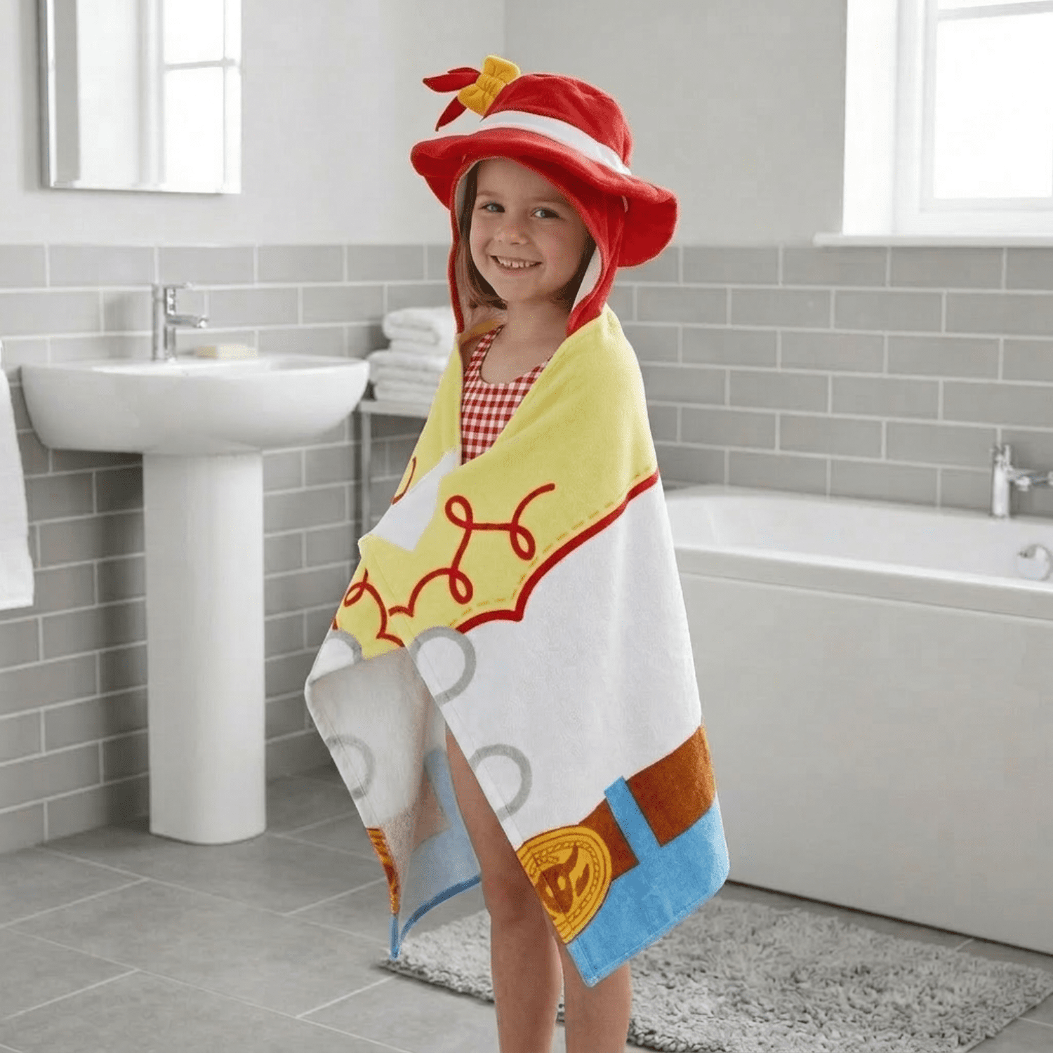 Disney Toy Story Jessie Kids Hooded Towel, Cotton, Multicolor, 22" x 51"