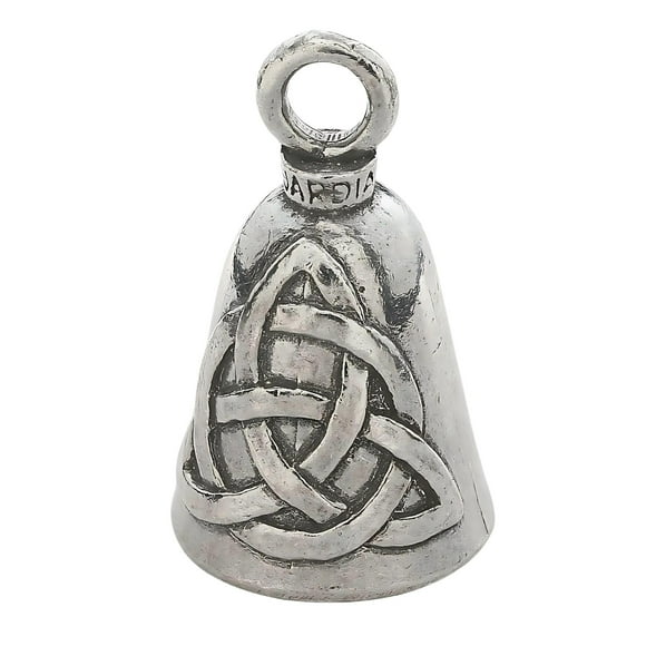 Guardian Bell Trinity Knot Triquetra Good Luck Bell W/Keyring & Black Velvet Gift Bag | Motorcycle Bell | Lead-Free Pewter | Good Luck Gift To Friends & Family | Bike Bell | Made In Usa