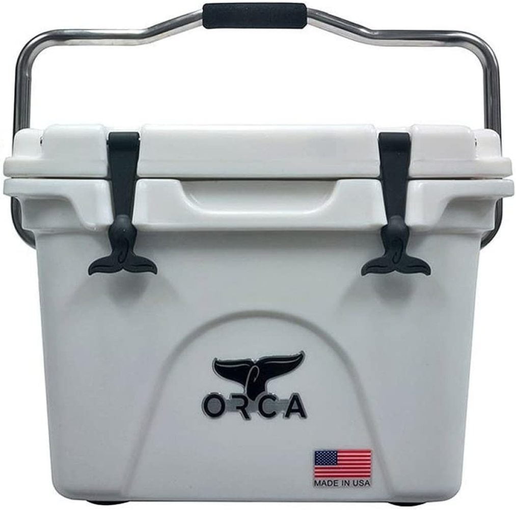 26 Quart ORCA ORCRE/YE026 Cooler with Extendable Flex-Grip Handles for Comfortable Solo or Tandem Portage Red/Yellow 