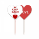 thumbnail image 1 of Quote Rojo mantener la calma y amor Palillos de dientes bandera etiqueta de amor selección de pastelitos, 1 of 4