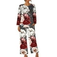 thumbnail image 2 of WFJCJPAF 2025 New Halloween Pajama Sets for Women 2 Piece Plus Size,Women's Fashion Casual Printed Round Neck Long Sleeve Pants Set,Halloween Pajamas Women - Multicolor L, 2 of 5