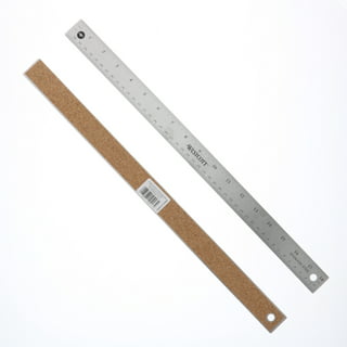 Breman Precision Metal Ruler 24 inch - Stainless Steel Cork Back Metal Ruler - Premium Steel Straight Edge 24 inch Metal Ruler - Flexible Stainless