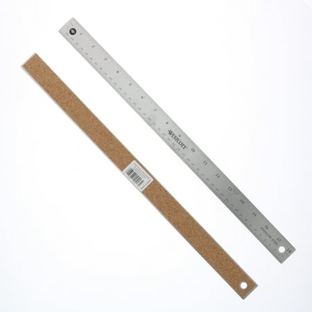 UPC: 0073577104174 | Westcott 18  Stainless Steel  Non Slip  Cork Base  Metric Ruler  for Office  0.13 lbs.  1-Count