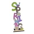 thumbnail image 1 of Figura decorativa de madera de primavera para Pascua, centro de mesa artesanal impreso, decoración de Pascua Resorte vertical, 1 of 8
